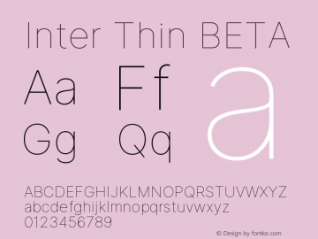 Inter Thin BETA Version 3.010;git-aca7606f2 Font Sample