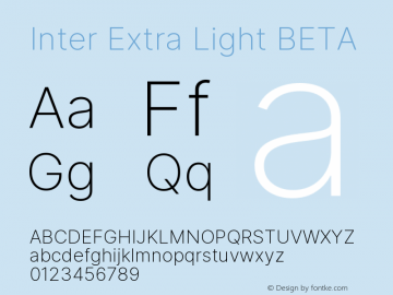 Inter Extra Light BETA Version 3.010;git-aca7606f2图片样张
