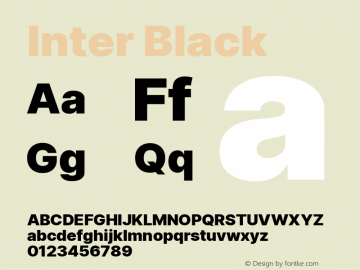 Inter Black Version 3.010;git-aca7606f2 Font Sample