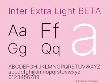 Inter Extra Light BETA Version 3.010;git-aca7606f2图片样张