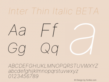 Inter Thin Italic BETA Version 3.010;git-aca7606f2图片样张