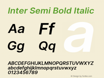 Inter Semi Bold Italic Version 3.010;git-aca7606f2图片样张