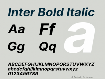 Inter Bold Italic Version 3.010;git-aca7606f2图片样张