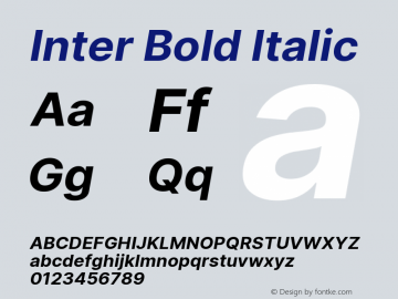 Inter Bold Italic Version 3.010;git-aca7606f2图片样张