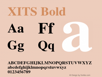 XITS Bold Version 1.301 Font Sample