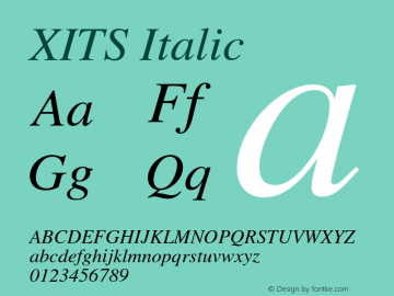 XITS Italic Version 1.301 Font Sample