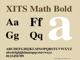 XITS Math Bold Version 1.301 Font Sample