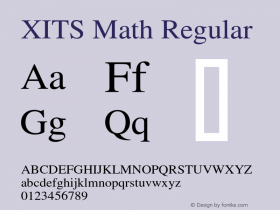 XITS Math Version 1.301 Font Sample