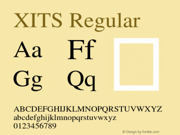 XITS Version 1.301 Font Sample
