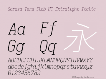 Sarasa Term Slab HC Extralight Italic 图片样张