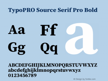 TypoPRO Source Serif Pro Bold Version 3.000;hotconv 1.0.109;makeotfexe 2.5.65596图片样张