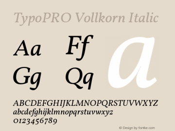 TypoPRO Vollkorn Italic Version 4.105图片样张