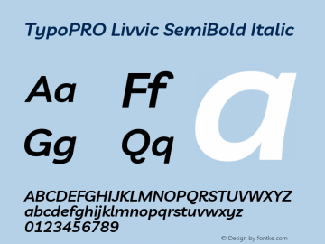 TypoPRO Livvic SemiBold Italic Version 1.001图片样张