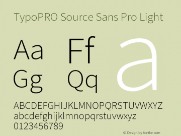 TypoPRO Source Sans Pro Light Version 3.006;hotconv 1.0.111;makeotfexe 2.5.65597图片样张