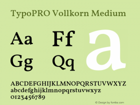 TypoPRO Vollkorn Medium Version 4.105 Font Sample