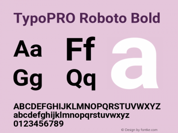 TypoPRO Roboto Bold Version 2.138 Font Sample