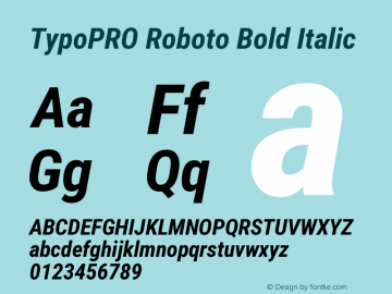 TypoPRO Roboto Condensed Bold Italic Version 2.138 Font Sample