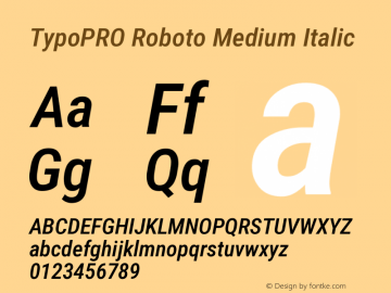 TypoPRO Roboto Condensed Medium Italic Version 2.138 Font Sample