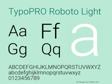 TypoPRO Roboto Light Version 2.138 Font Sample