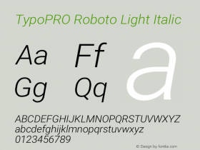 TypoPRO Roboto Light Italic Version 2.138图片样张