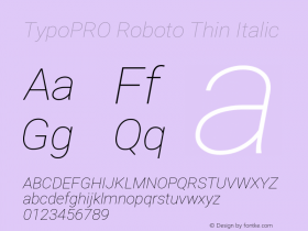 TypoPRO Roboto Thin Italic Version 2.138图片样张