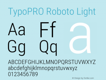 TypoPRO Roboto Condensed Light Version 2.138 Font Sample