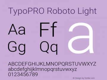 TypoPRO Roboto Light Version 2.138 Font Sample