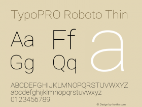 TypoPRO Roboto Thin Version 2.138图片样张