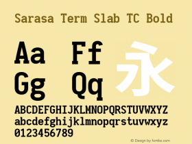 Sarasa Term Slab TC Bold  Font Sample