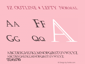 FZ OUTLINE 4 LEFTY Normal 1.000 Font Sample