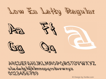 Low Ea Lefty Regular Altsys Metamorphosis:3/6/92 Font Sample