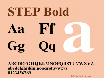STEP Bold Version 1.000 Font Sample