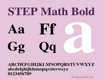 STEP Math Bold Version 1.000 Font Sample