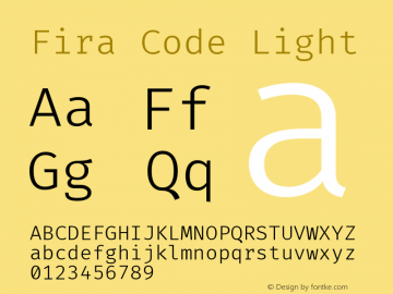 Fira Code Light Version 2.000图片样张