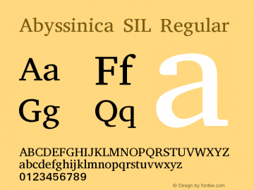 Abyssinica SIL Version 2.000图片样张