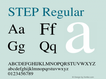 STEP Version 2.0 Font Sample