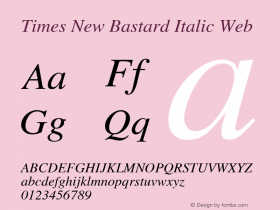 Times New Bastard Italic Web Version 1.000图片样张