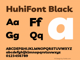 HuhiFont Black Version 1.001 Font Sample