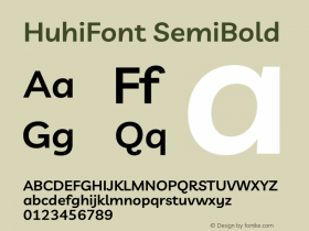 HuhiFont SemiBold Version 1.001 Font Sample