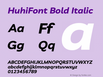 HuhiFont Bold Italic Version 1.001图片样张