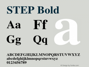 STEP Bold Version 2.0.1 Font Sample