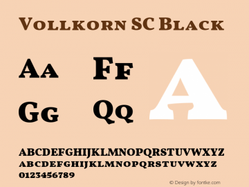 Vollkorn SC Black Version 4.015 Font Sample