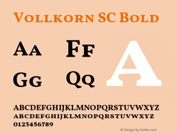 Vollkorn SC Bold Version 4.015 Font Sample