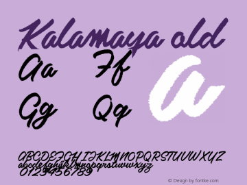 Kalamaya old Version 1.000 Font Sample