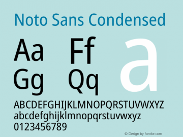 Noto Sans Condensed Version 2.001 Font Sample