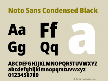 Noto Sans Condensed Black Version 2.001图片样张