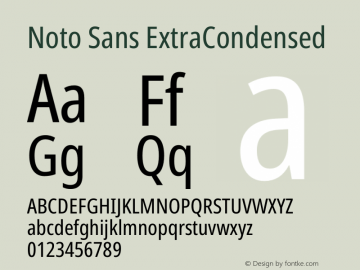 Noto Sans ExtraCondensed Version 2.001 Font Sample