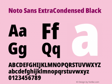 Noto Sans ExtraCondensed Black Version 2.001图片样张
