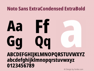 Noto Sans ExtraCondensed ExtraBold Version 2.001 Font Sample