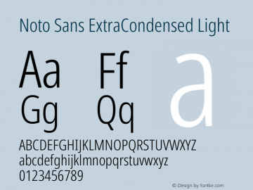 Noto Sans ExtraCondensed Light Version 2.001图片样张